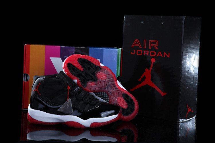 Air Jordan 11 Mens Shoes A Black/White/Red Online